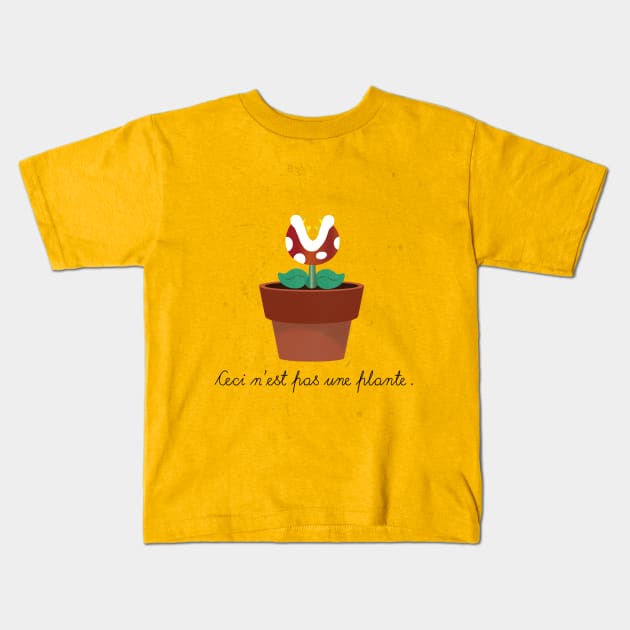 ceci n'est pas une plante Kids T-Shirt by Naive Rider